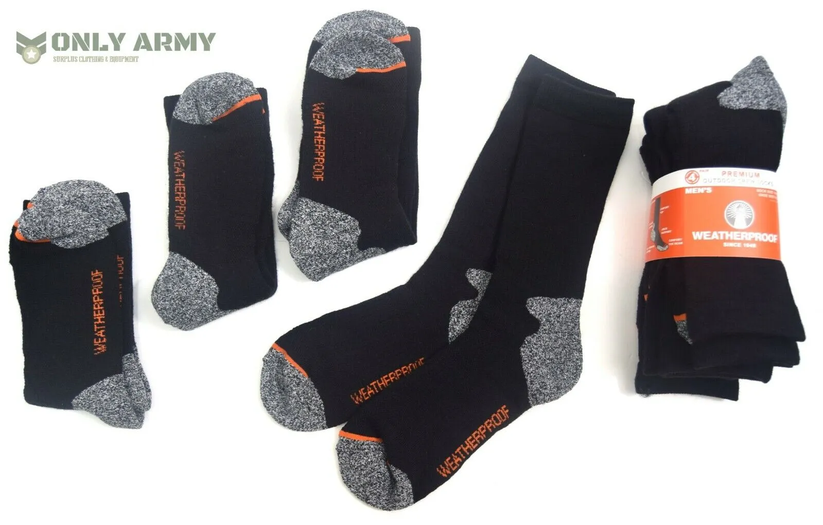 4 x Pairs Outdoor Crew Socks WEATHERPROOF® Thermal Cushioned Work Hiking Walking