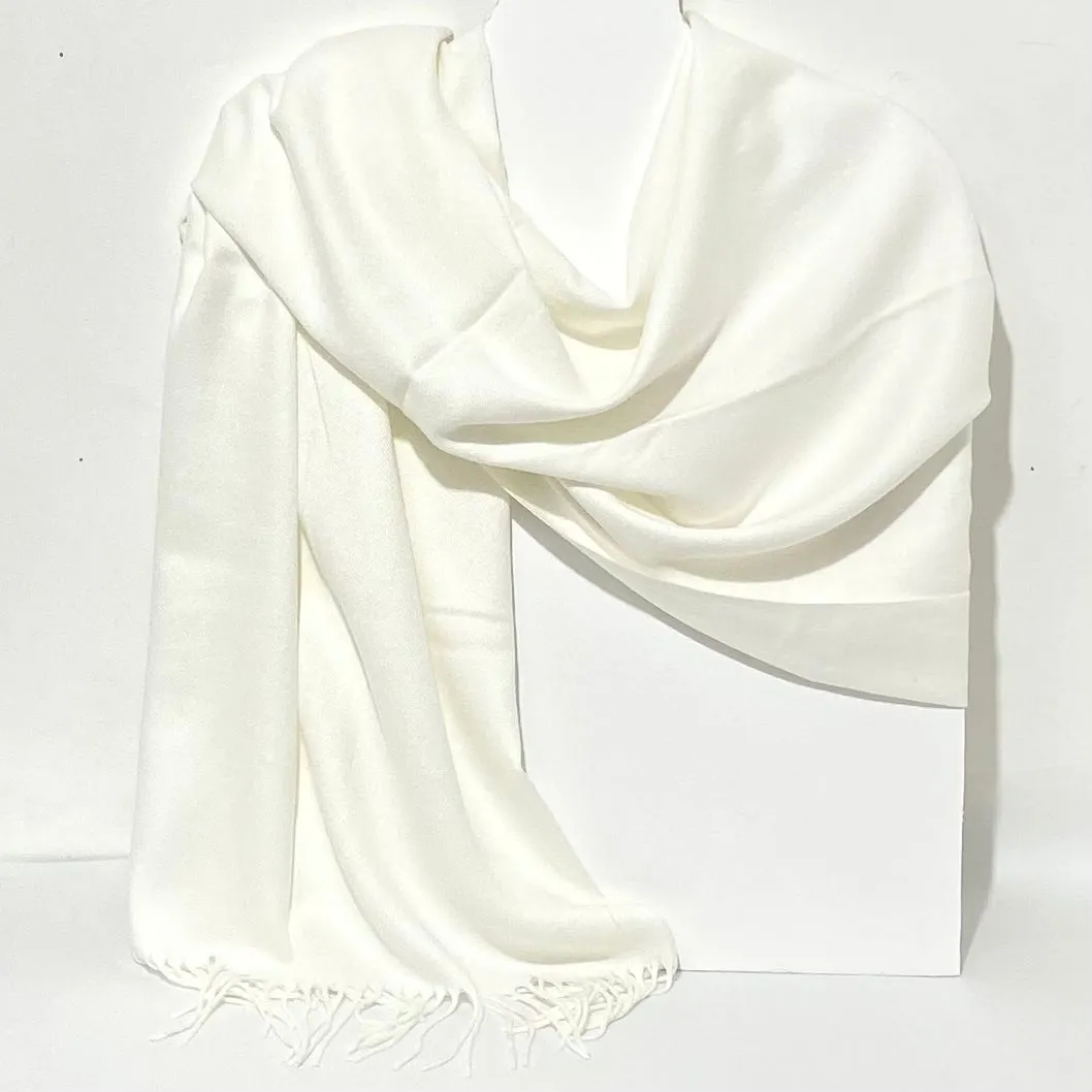 Aggie Cashmere Mix Wrap - White