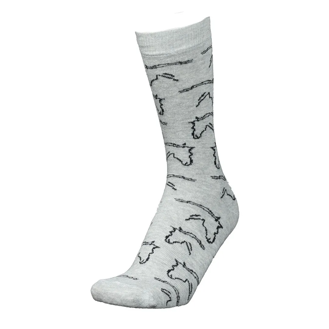 AWST Int'l Ladies Horse Heads Crew Socks - 6 pack