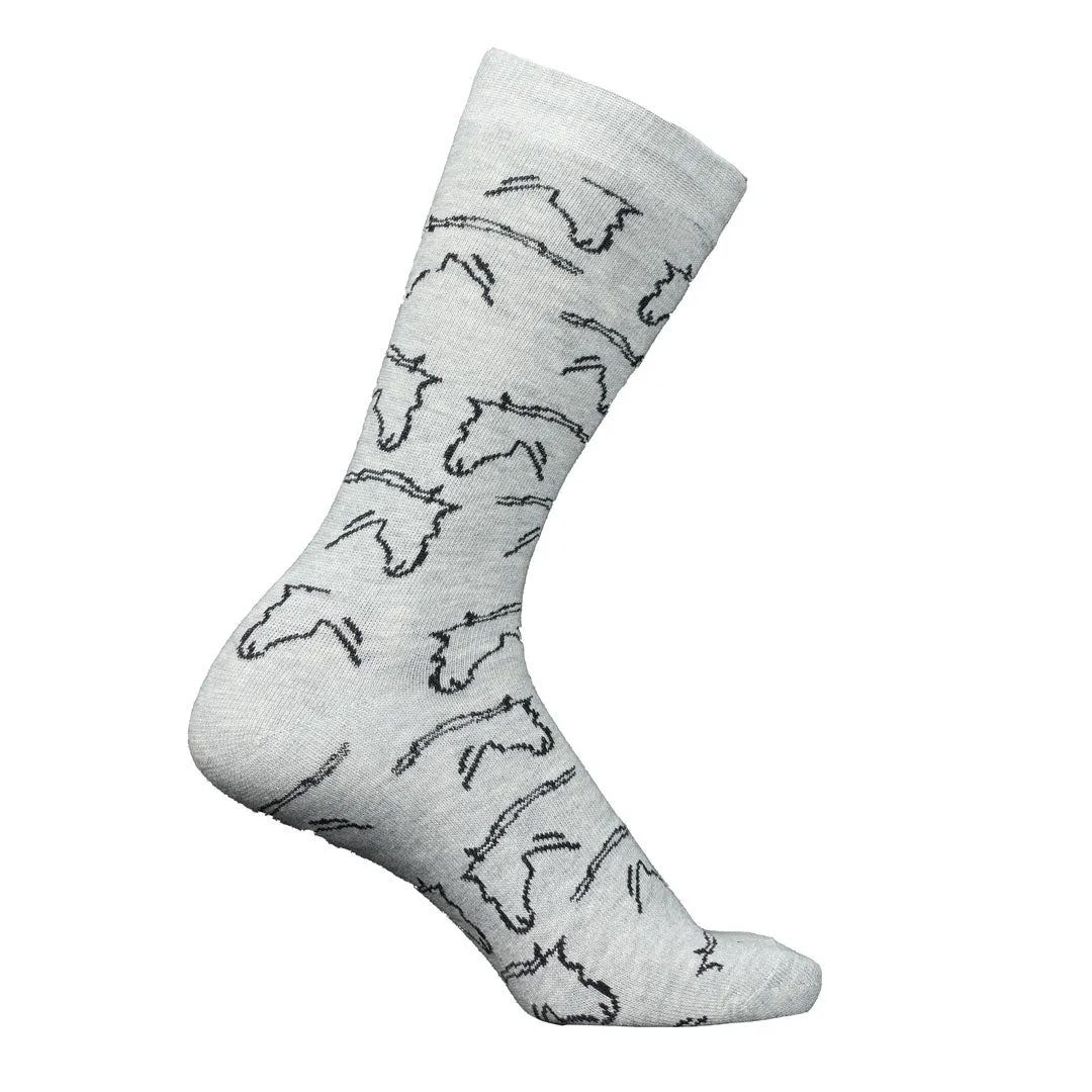 AWST Int'l Ladies Horse Heads Crew Socks - 6 pack