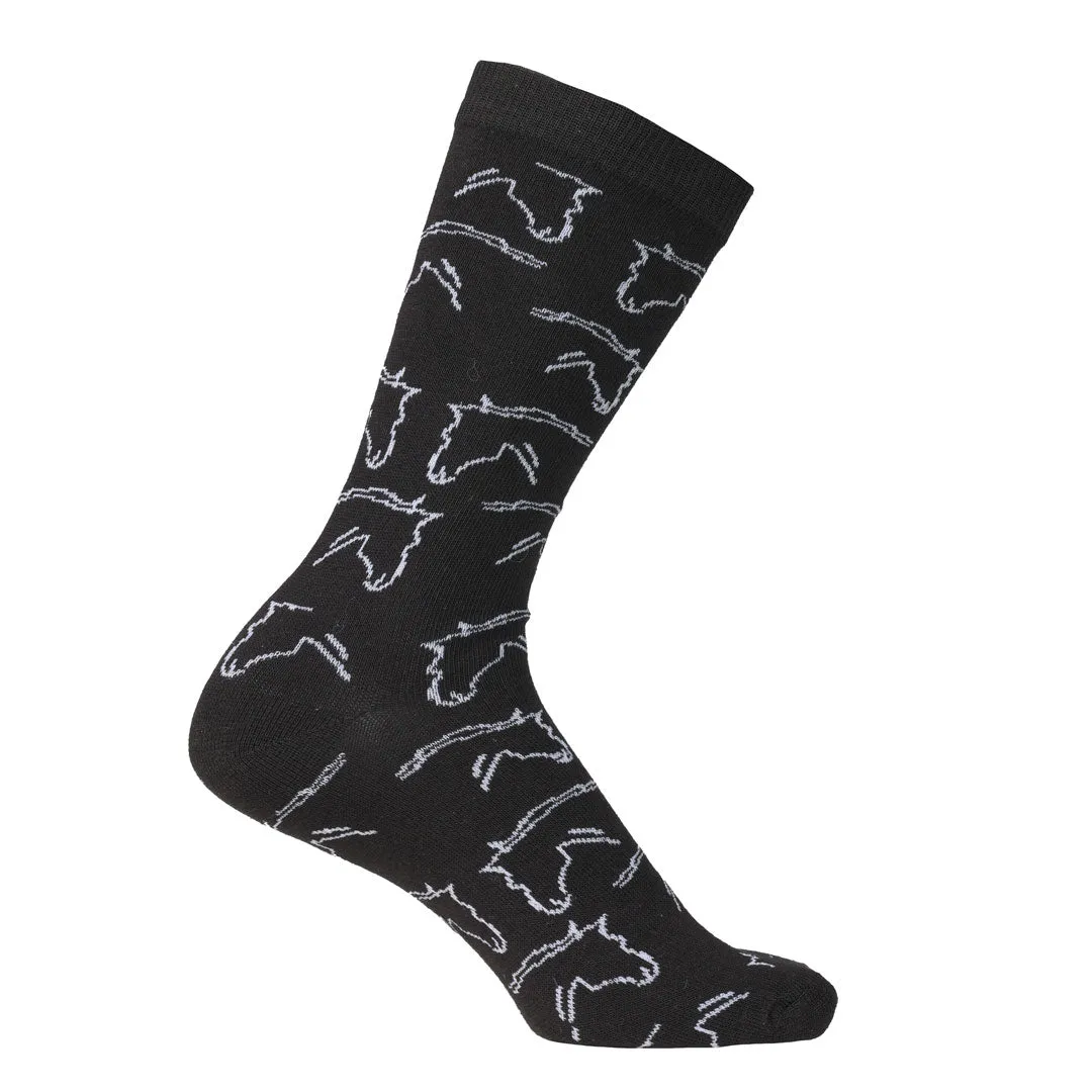 AWST Int'l Ladies Horse Heads Crew Socks - 6 pack