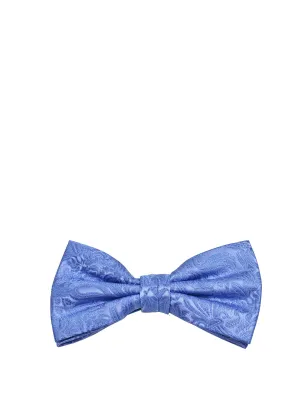 Azure Blue Paisley Silk Bow Tie