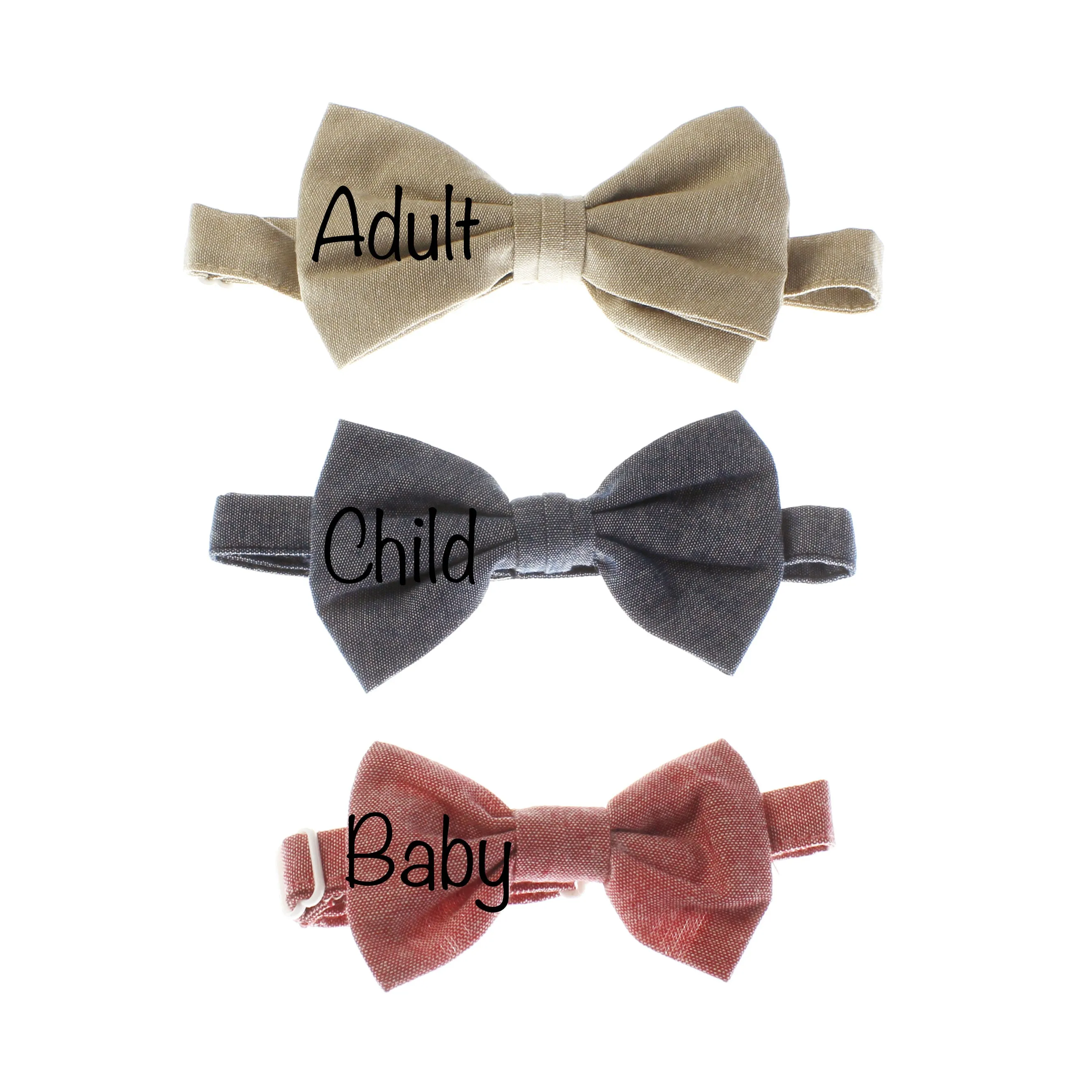 Baby Chambray Adjustable Pre-Tied Bow Tie