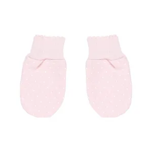 Basic Dots Mittens Pink/White