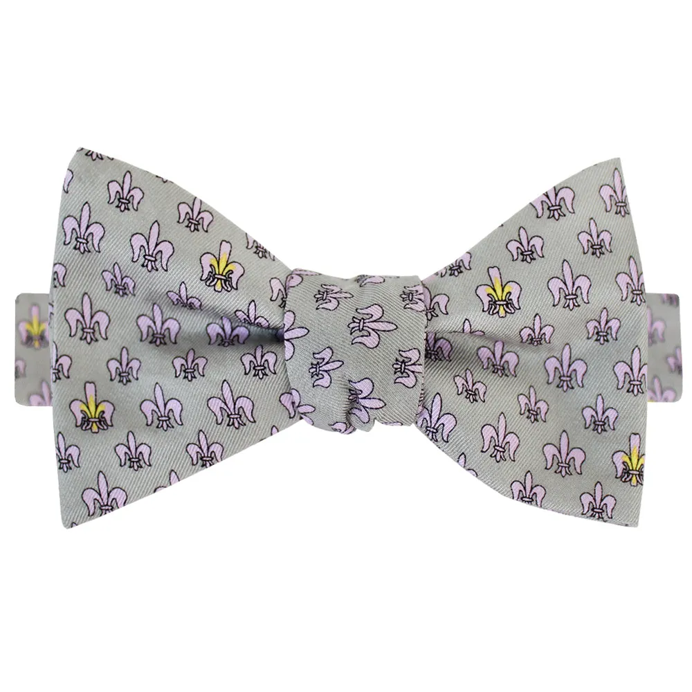 Beach Beige Fleur de Lis & Iris Bow Tie