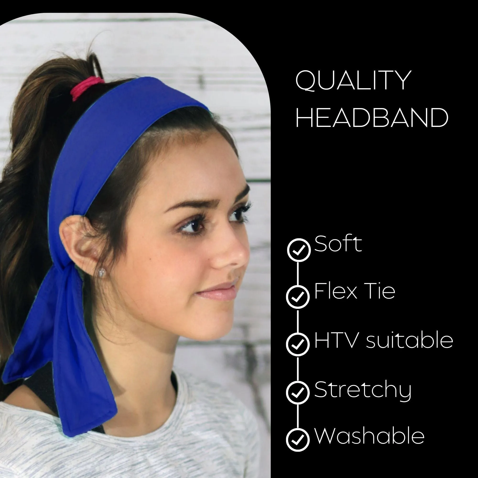 Blue Tie Headbands - 12 Pack