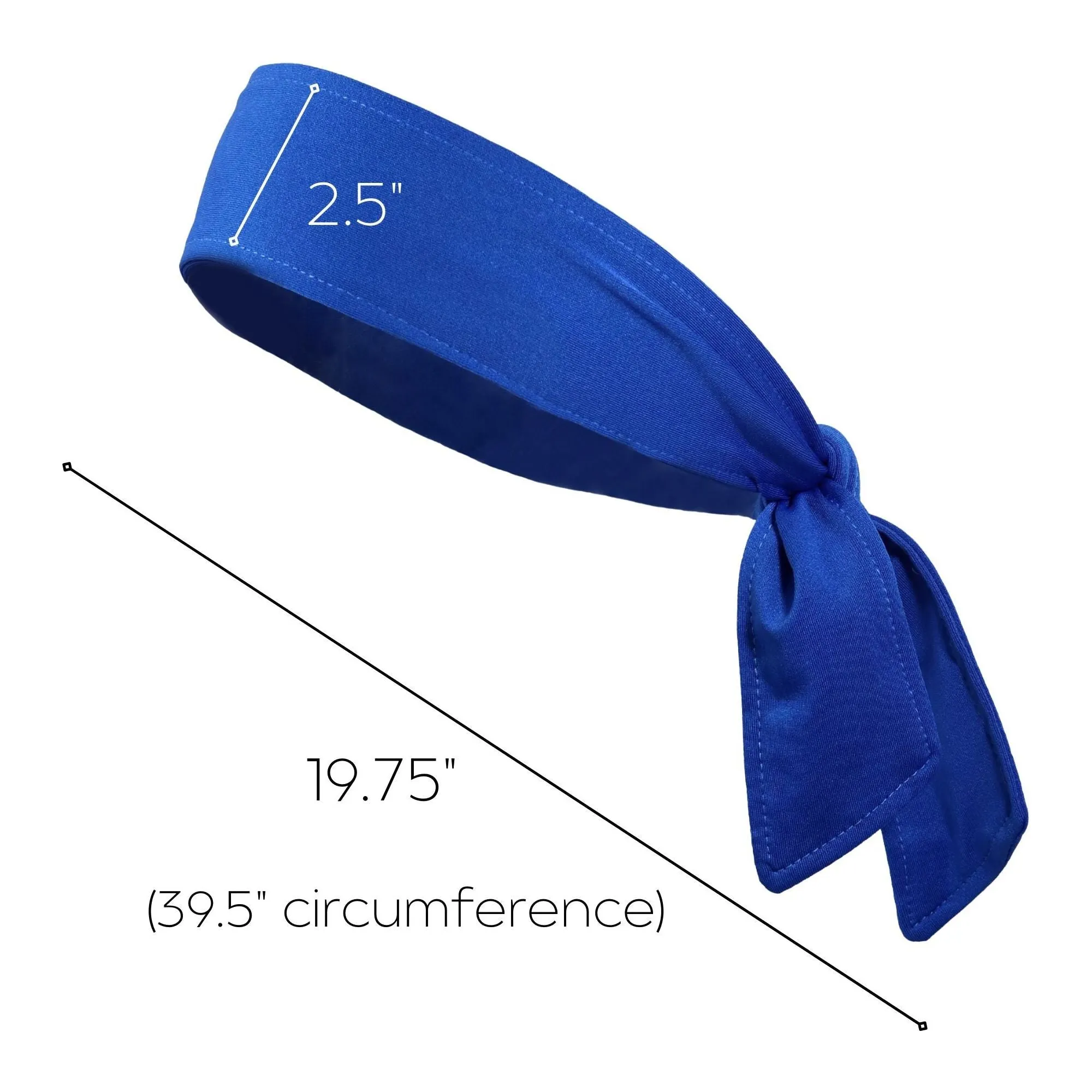 Blue Tie Headbands - 12 Pack