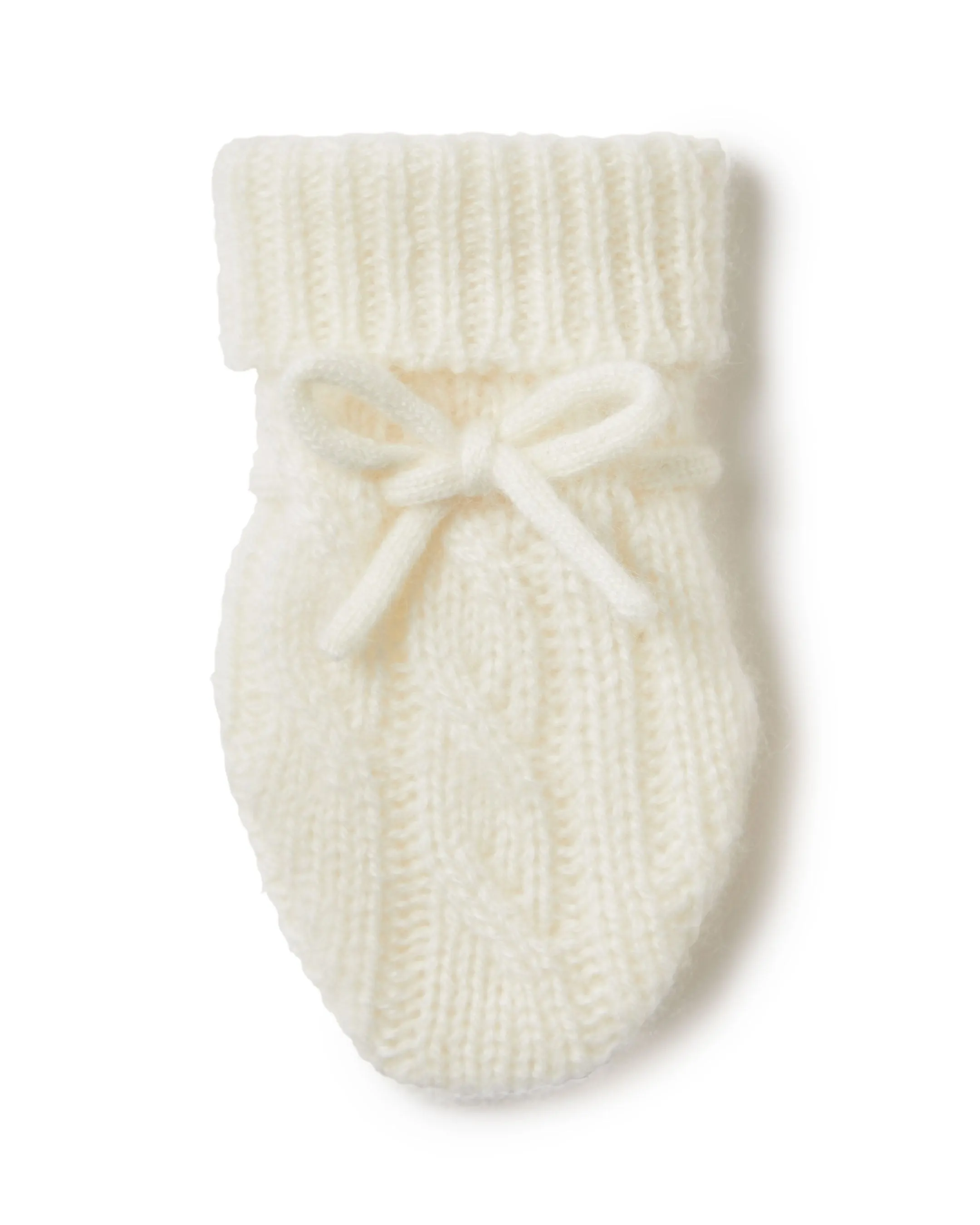 Cable Cashmere Mittens New Ivory White