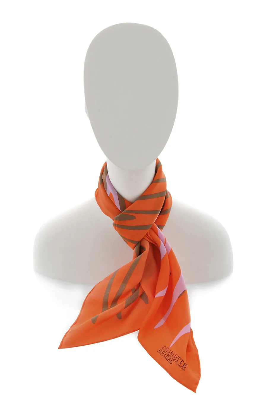 CHARLOTTE SPARRE JULIA Orange Silk Woman Scarf