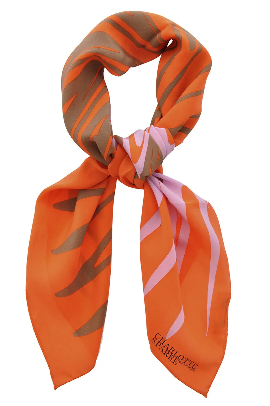 CHARLOTTE SPARRE JULIA Orange Silk Woman Scarf