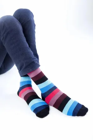 Elegant Black Grape Striped Socks