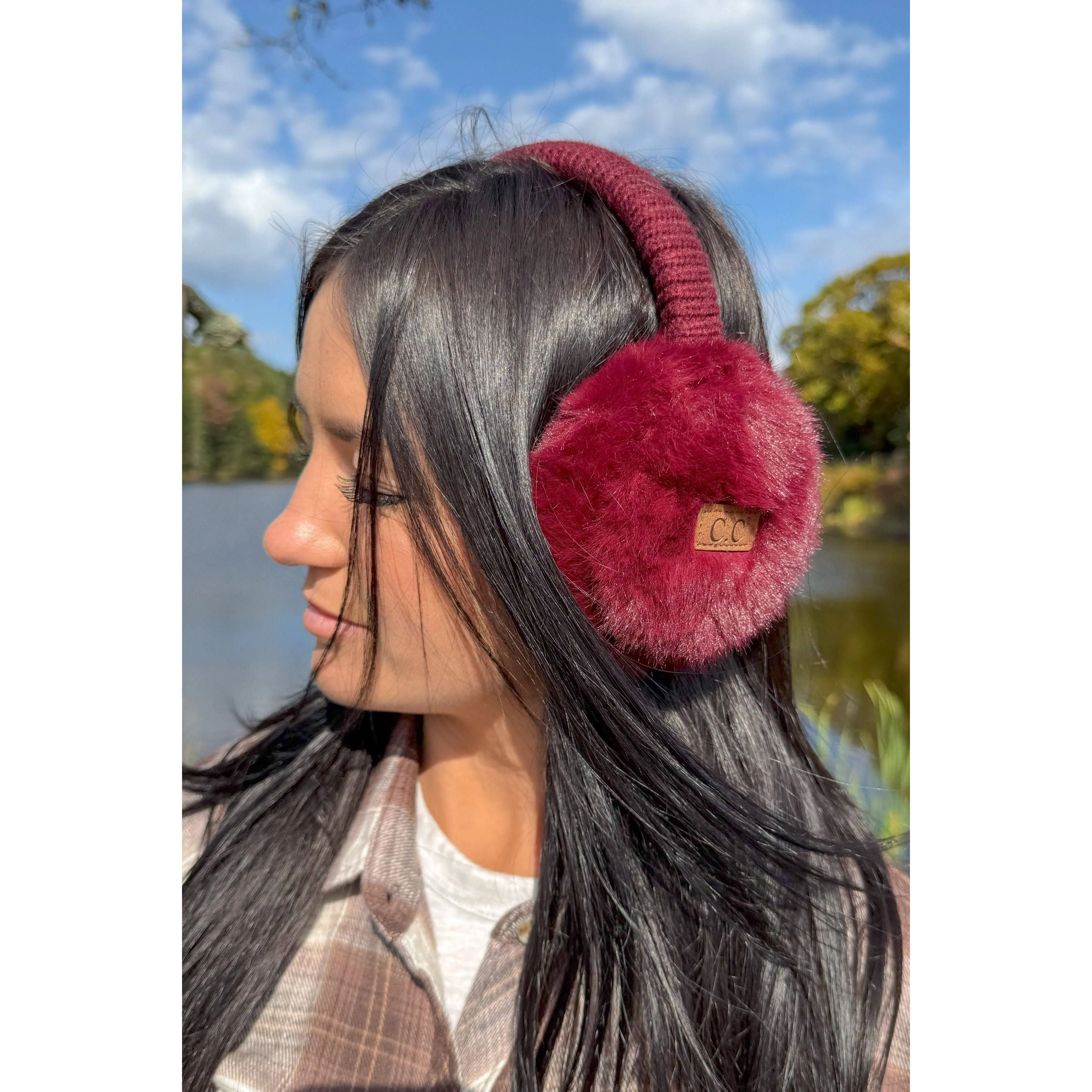 EMS0155 Faux Mink Fur Knitted Earmuffs