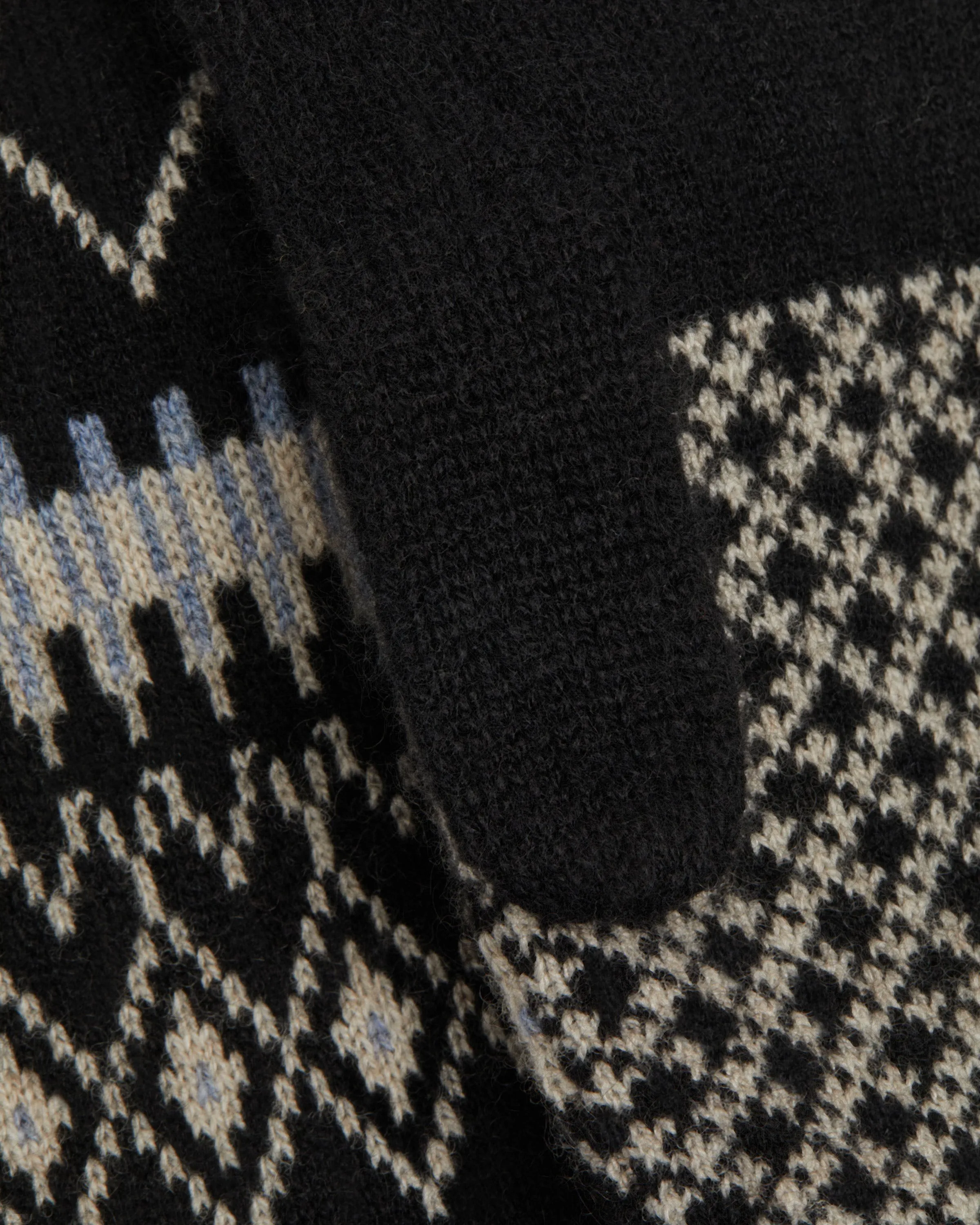 Fairisle Cashmere Blend Mittens - Black/Millet