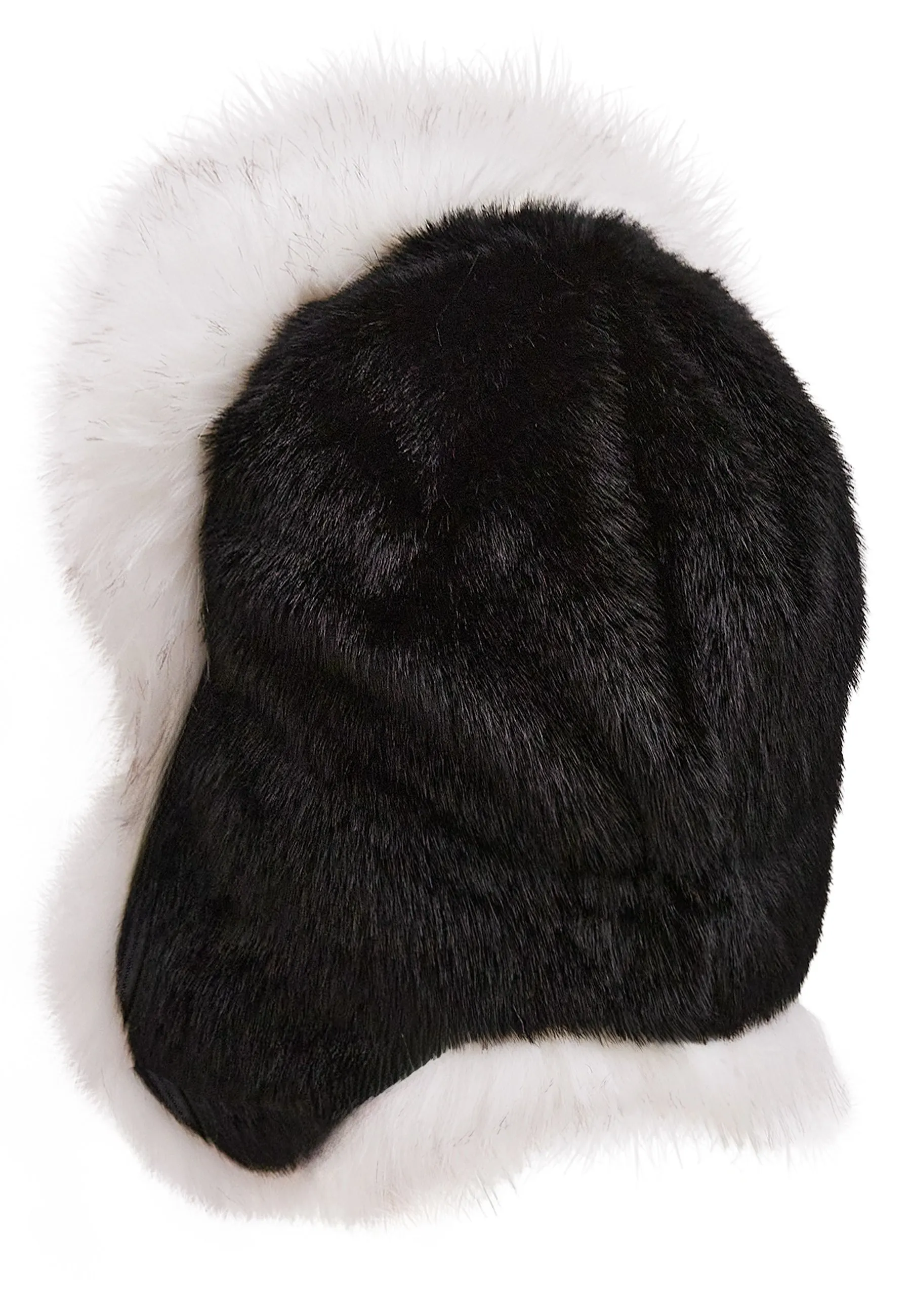 Faux Fur Hat Irina - Black and White