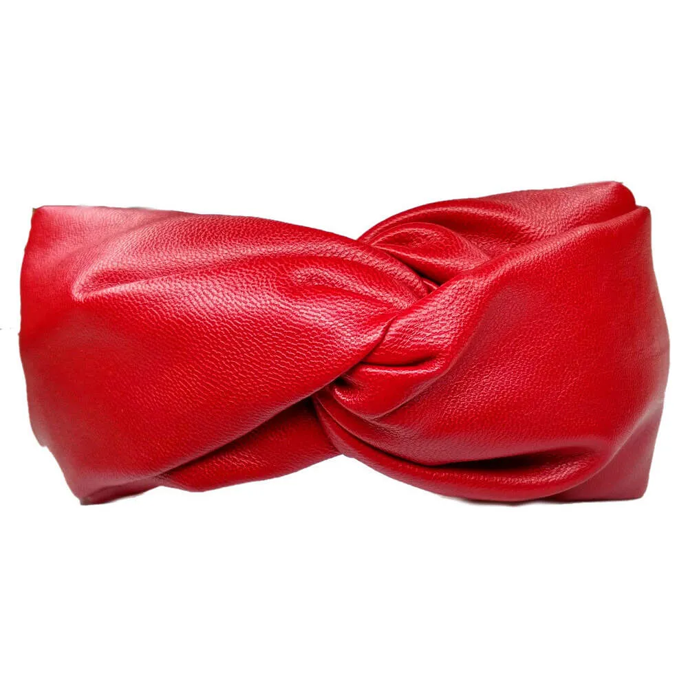 Faux Leather Turban Twist Headband