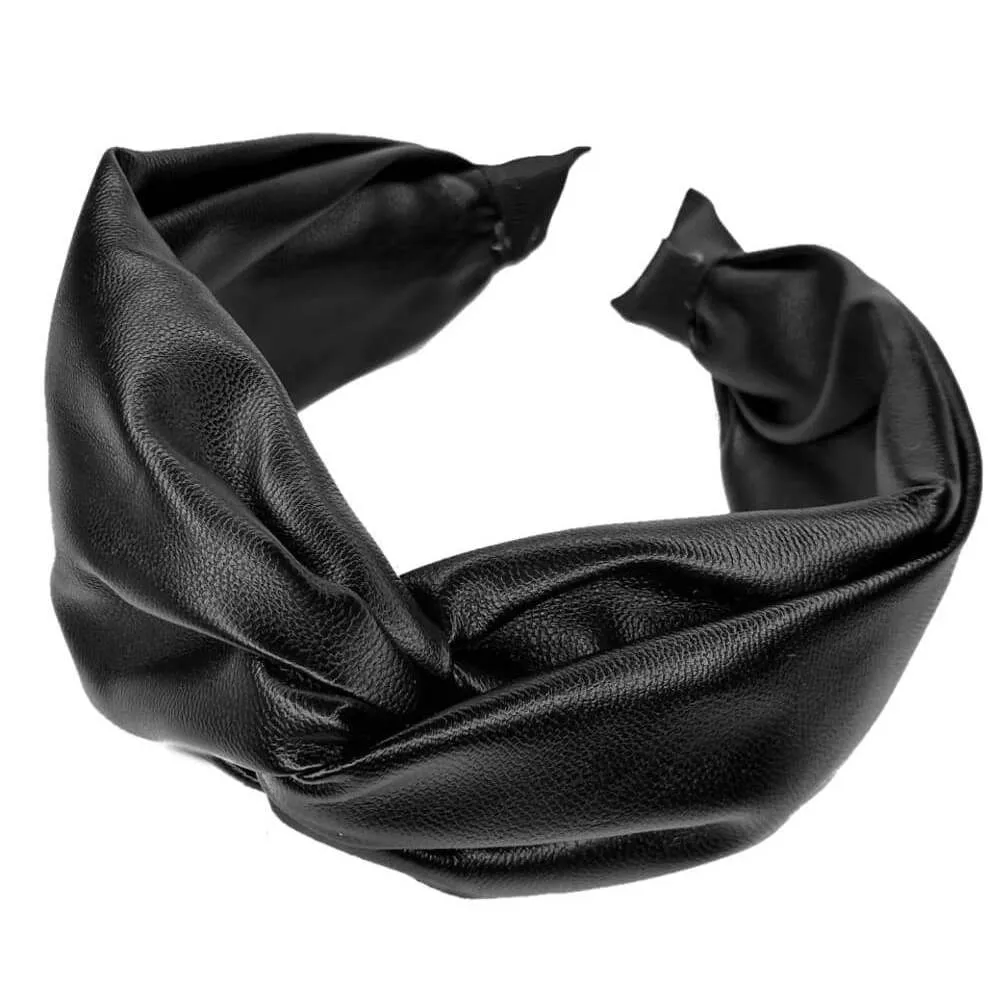 Faux Leather Turban Twist Headband