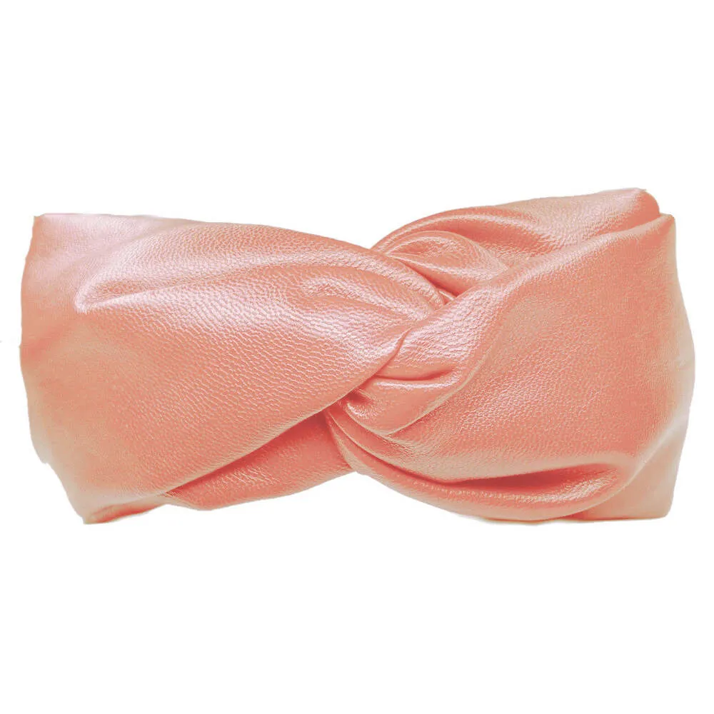 Faux Leather Turban Twist Headband