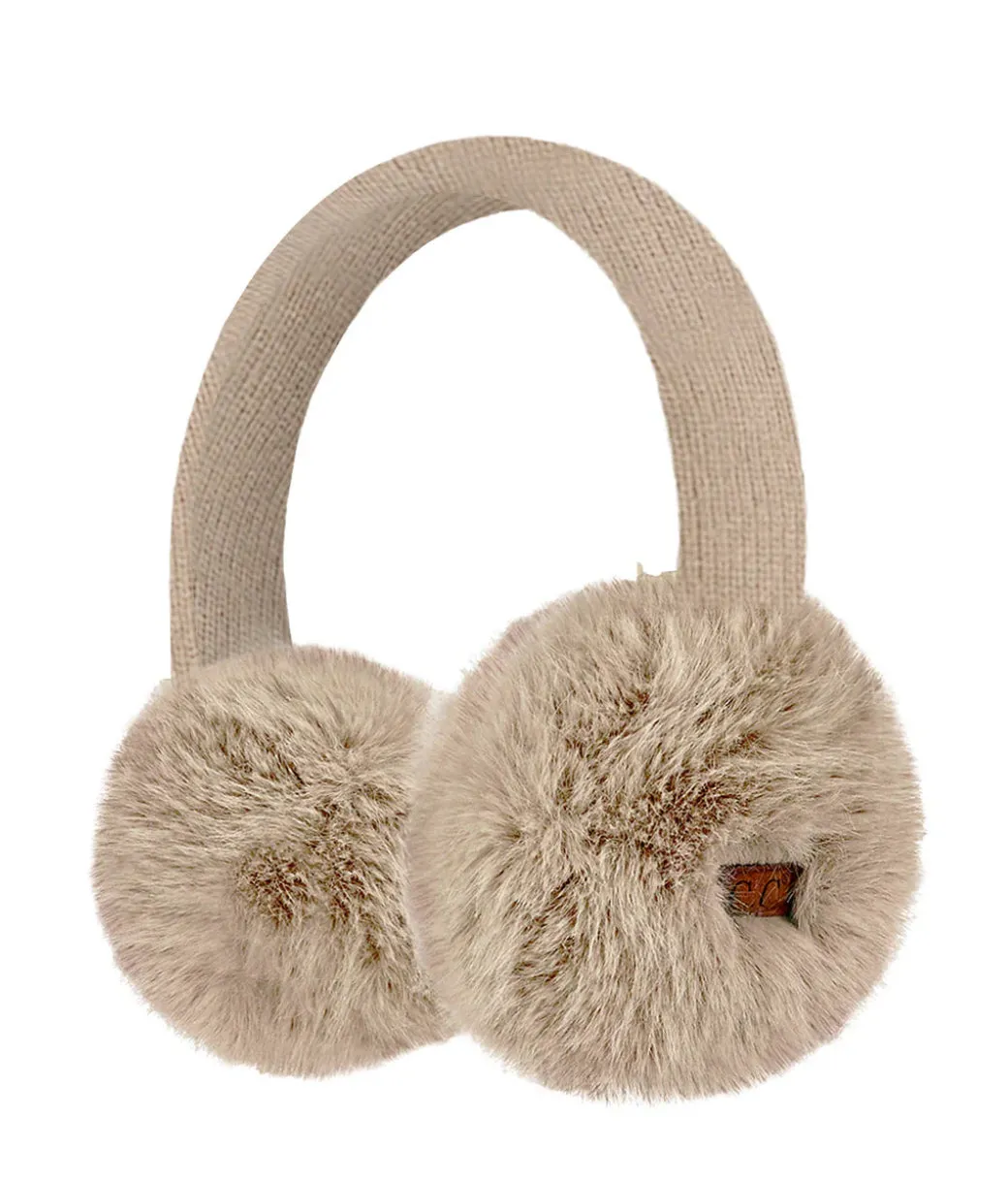 Faux Mink Fur Knitted C.C. Beanie Earmuff EMS0155