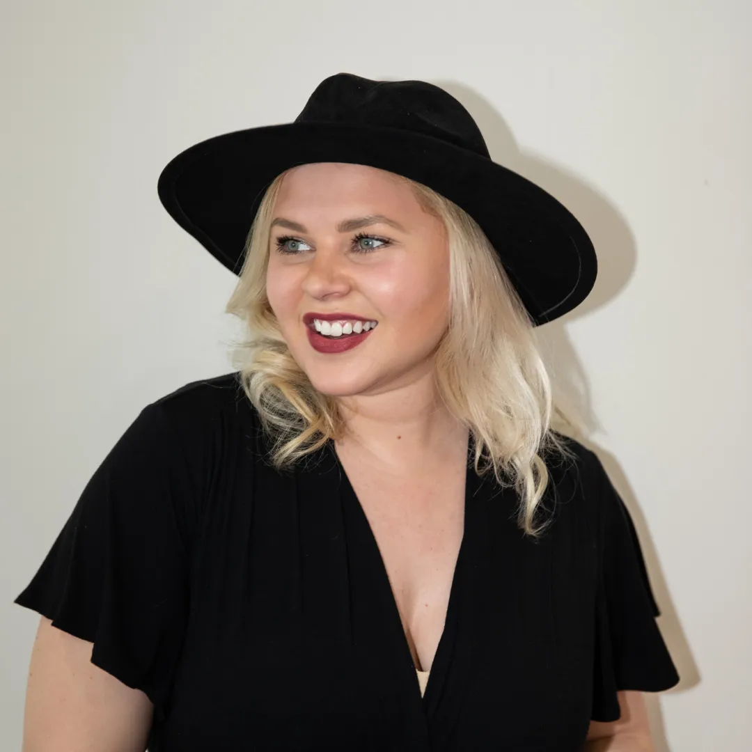 Faux Suede Hat - Black