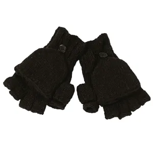 Fingerless Gloves With Button Flap and Fleece Lining