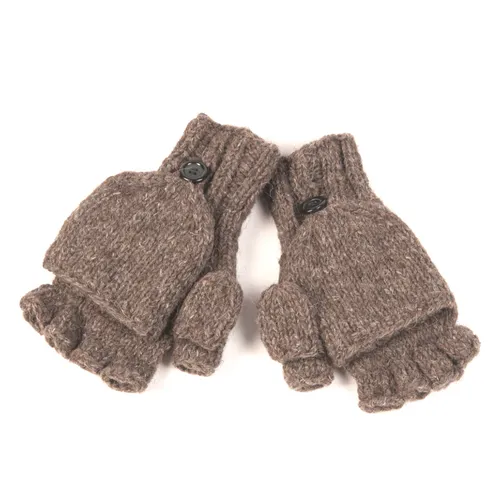 Fingerless Gloves With Button Flap and Fleece Lining