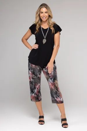 Flamingo Print 3/4 Jersey Palazzo Pants