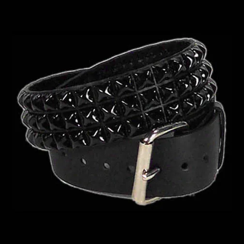 Funk Plus - 3 Row 1/2" Black Pyramid Stud Belt