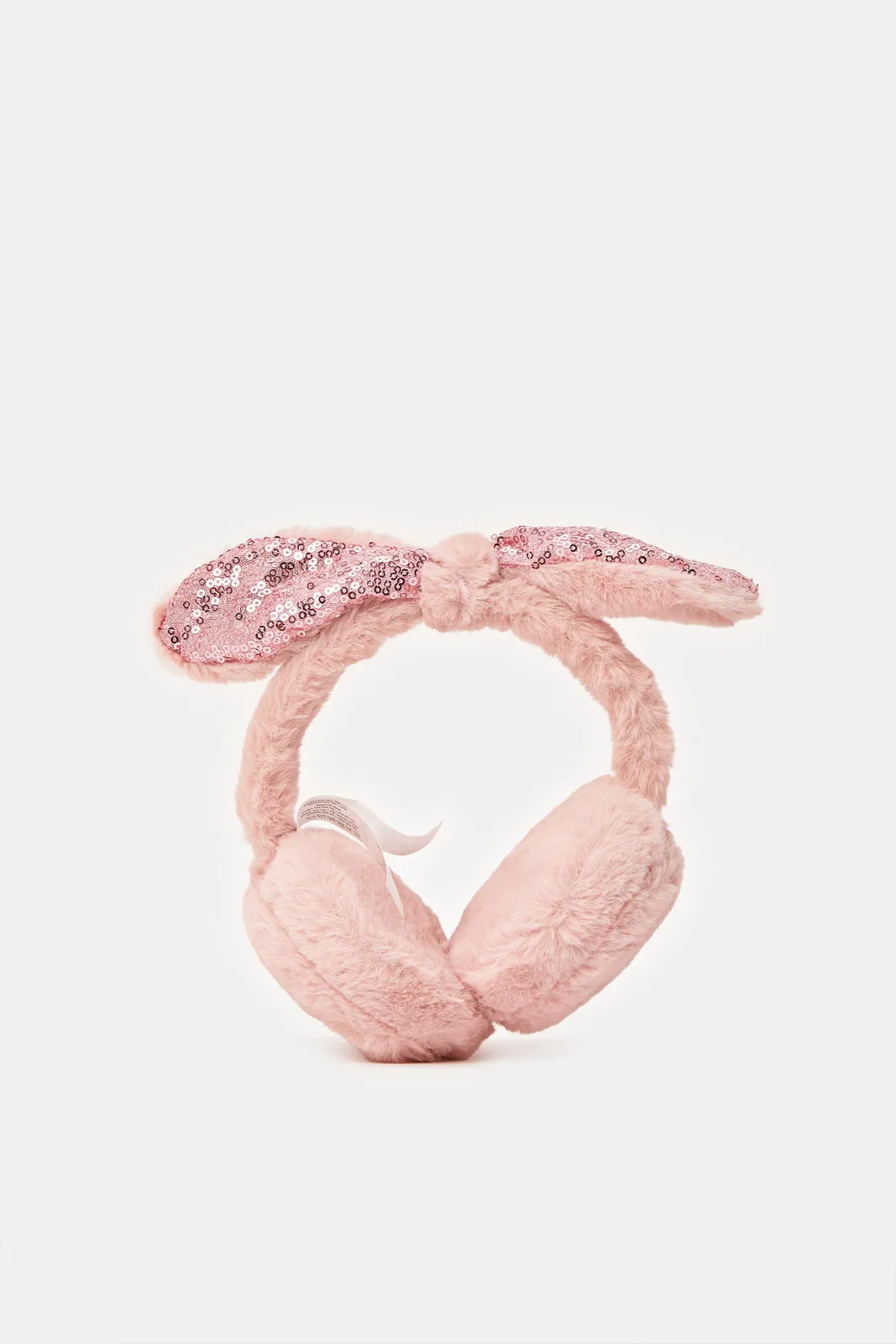 Girls Pink Sequins Earmuff