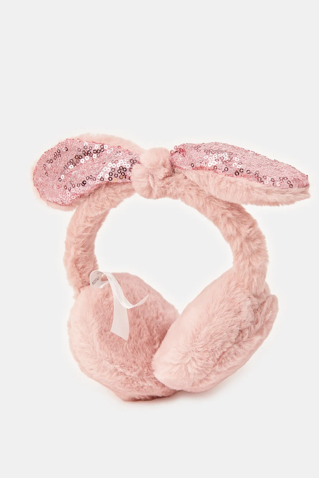 Girls Pink Sequins Earmuff