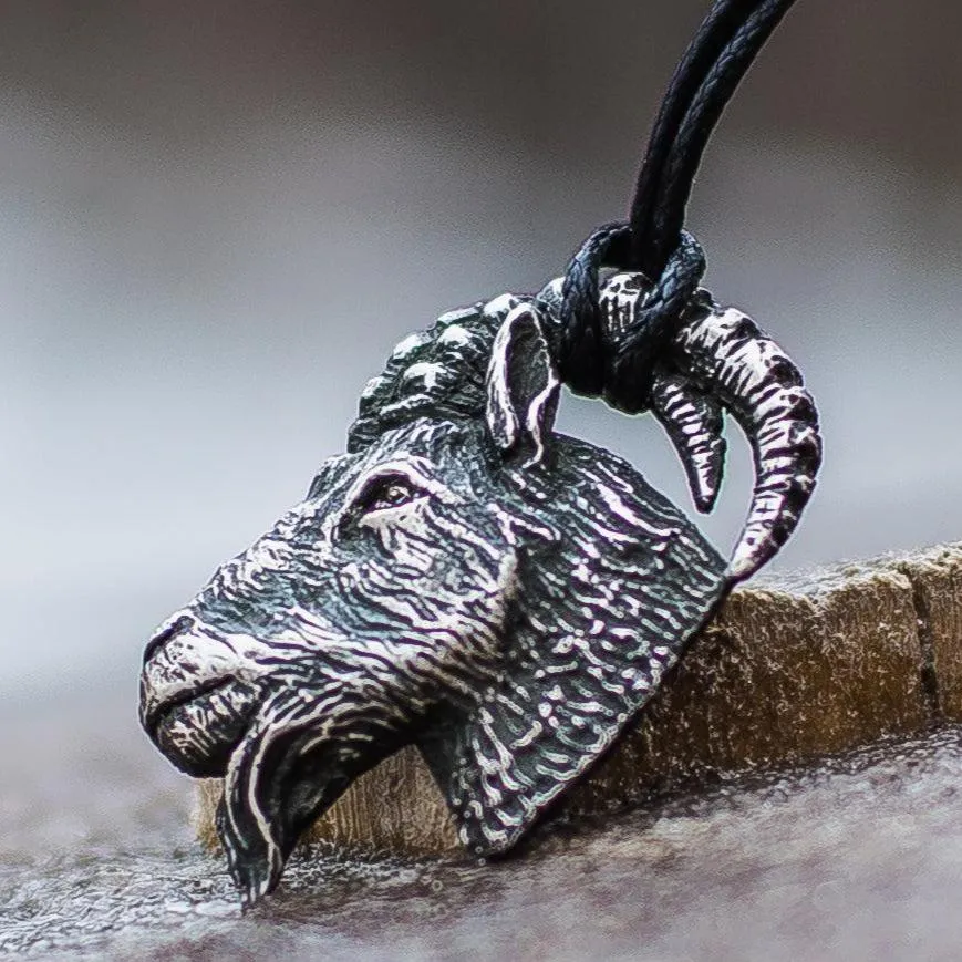 Goat Pendant Sterling Silver Unique Jewelry