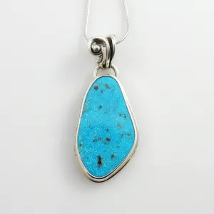 Handmade Silver Morenci Turquoise Pendant