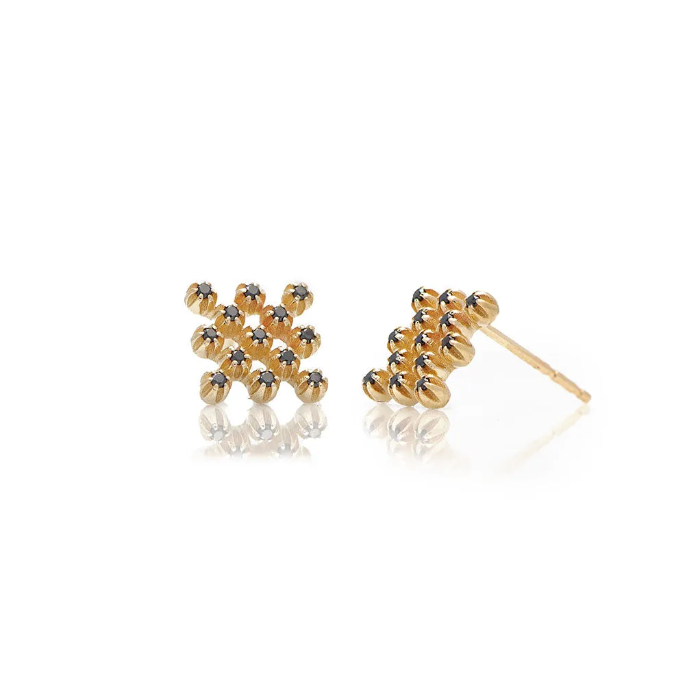 Hive black diamond earrings