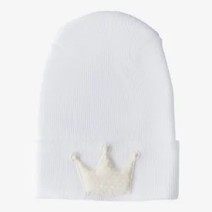 Hospital Hat With Fuzzy Decal - Ivory Crown