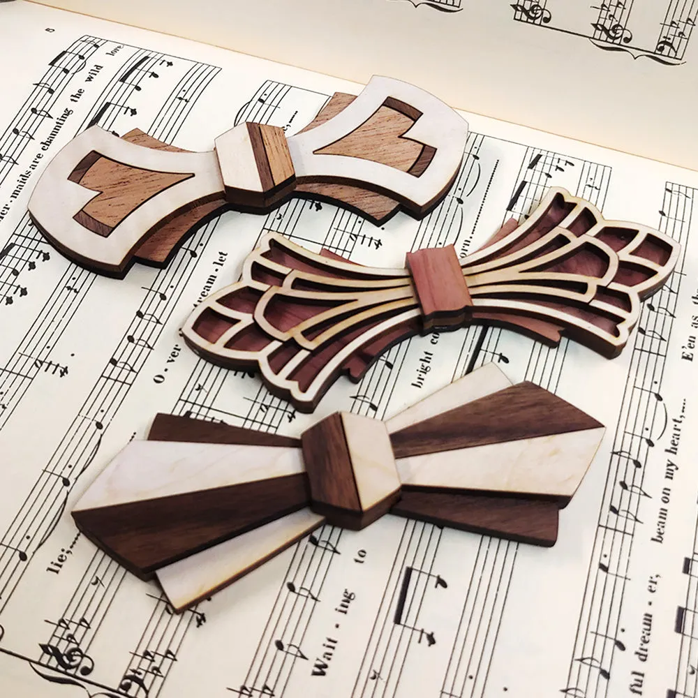 Jacques - Art Deco Designed Wood Bow Tie