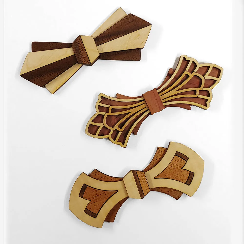 Jacques - Art Deco Designed Wood Bow Tie