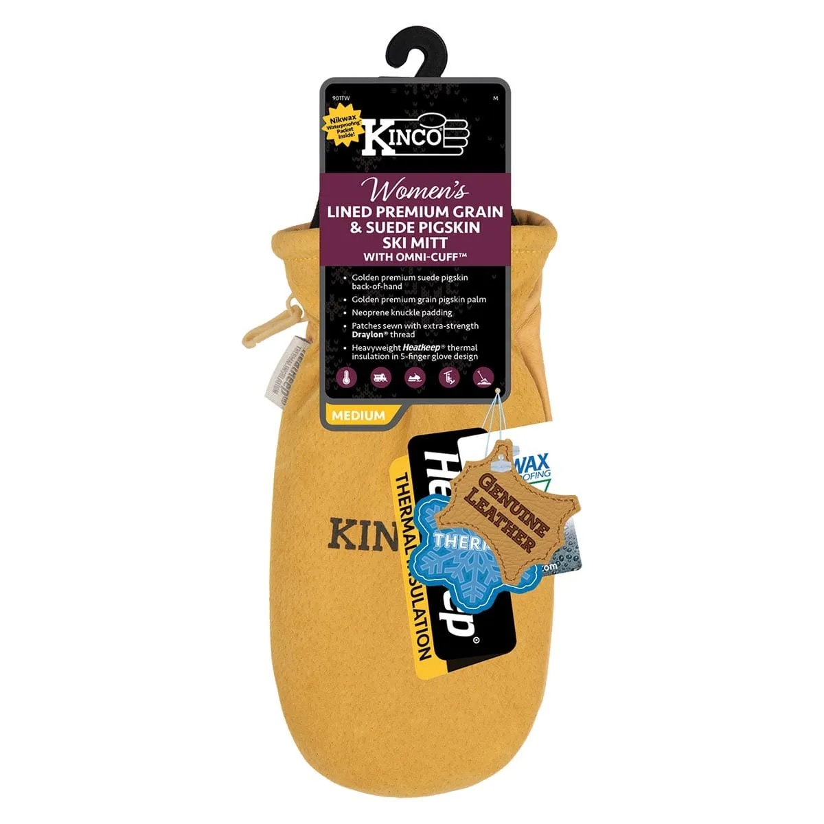 Kinco Women's Lined Premium Grain & Suede Pigskin Mitt with Omni-Cuff