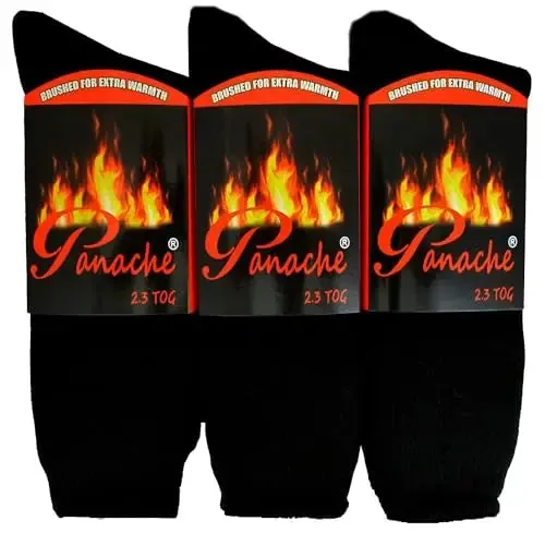 Ladies Thermal Winter Socks 2.3 TOG Pack of 3 Pairs Socks, Black/Assorted Thermal Socks, Ladies Winter Insulated Thick Warm Socks 4-7 UK/EU 37-40