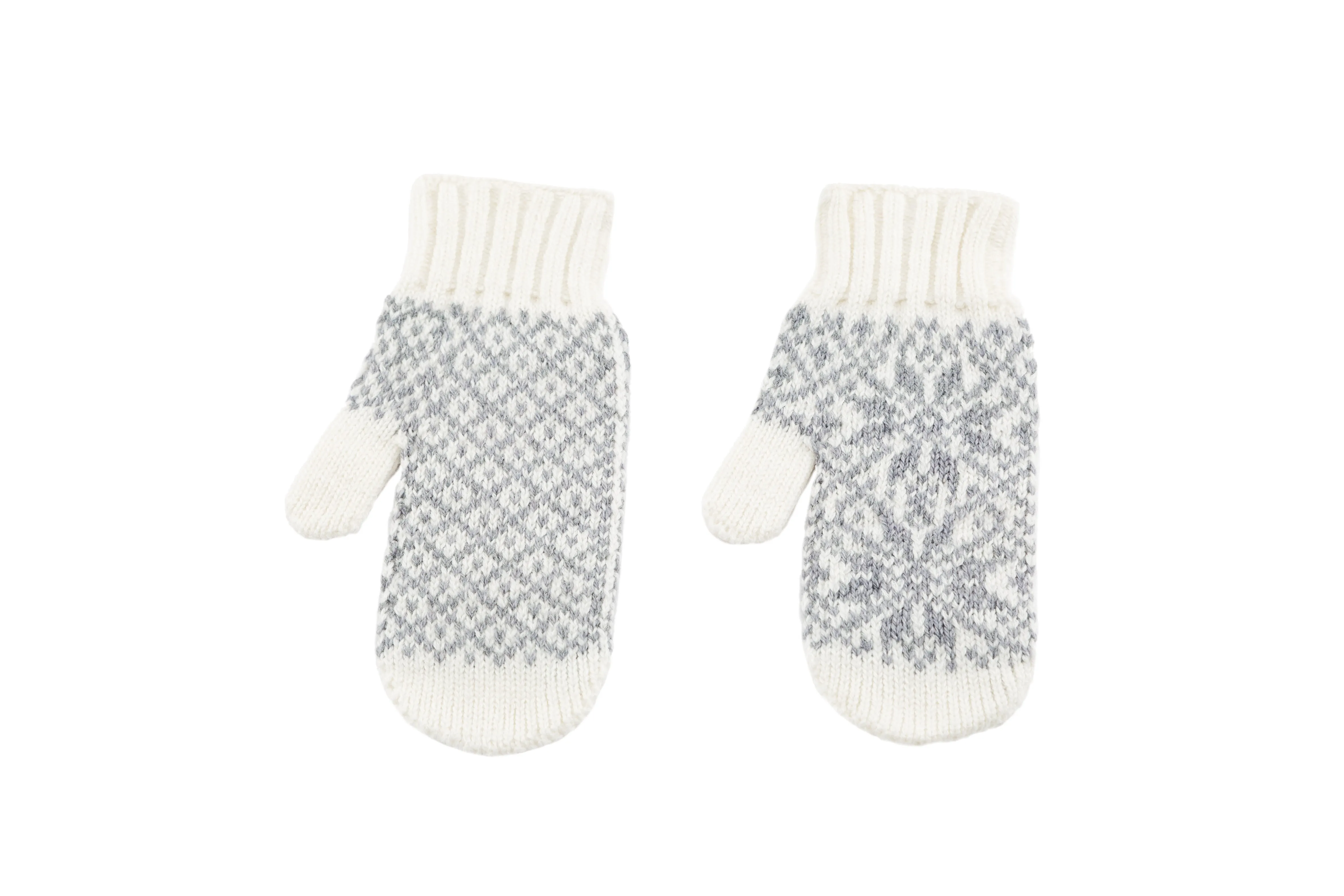 Álafoss Rose Pattern Wool Mittens