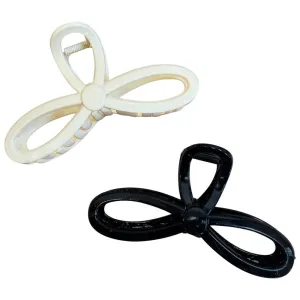 Looped Clip Set - Cream   Black