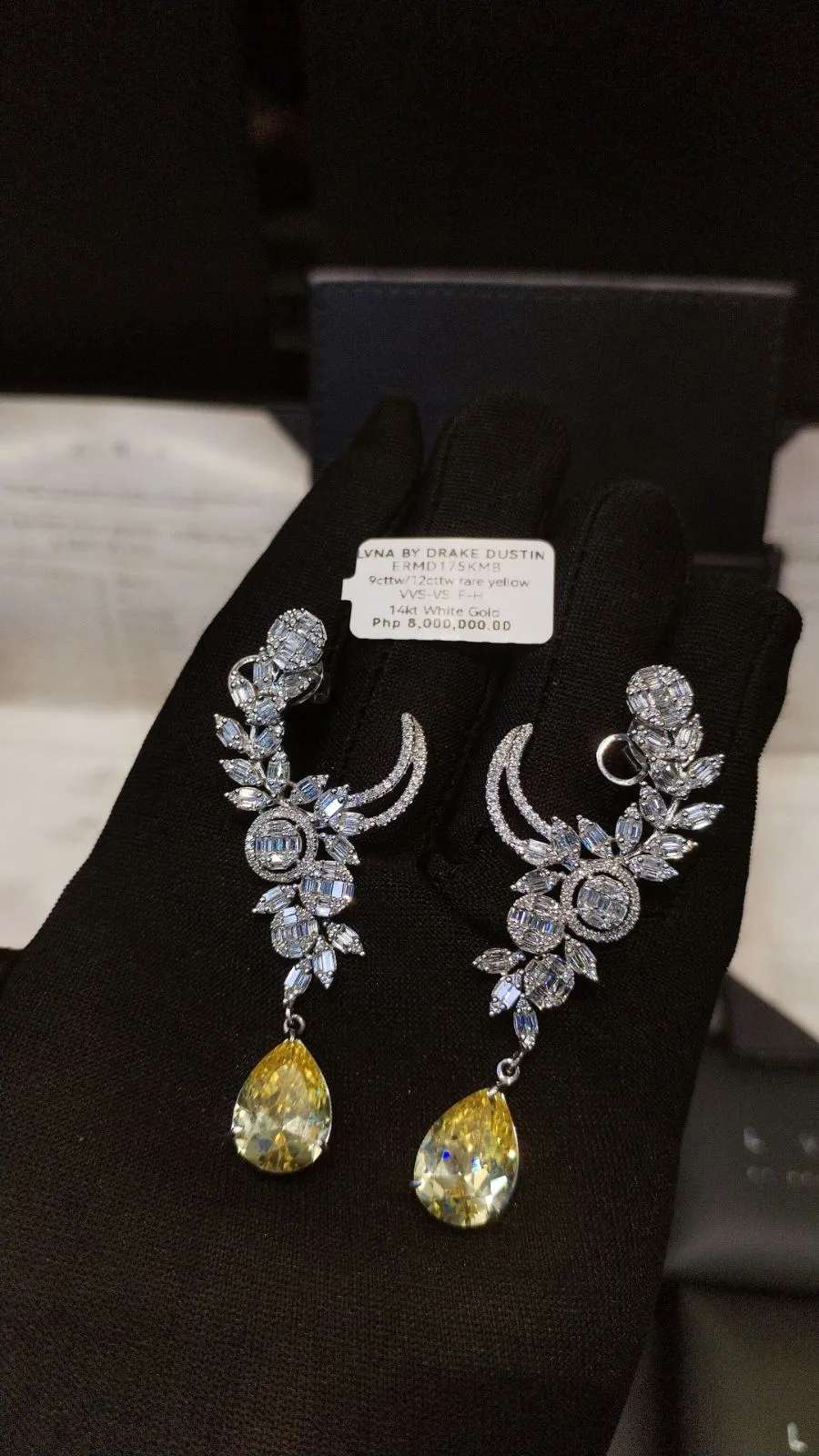 LVNA Signatures The Archives | “Agila” Teardrop Diamond Dangling Earrings 14kt