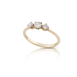 mali - three centered diamonds ring