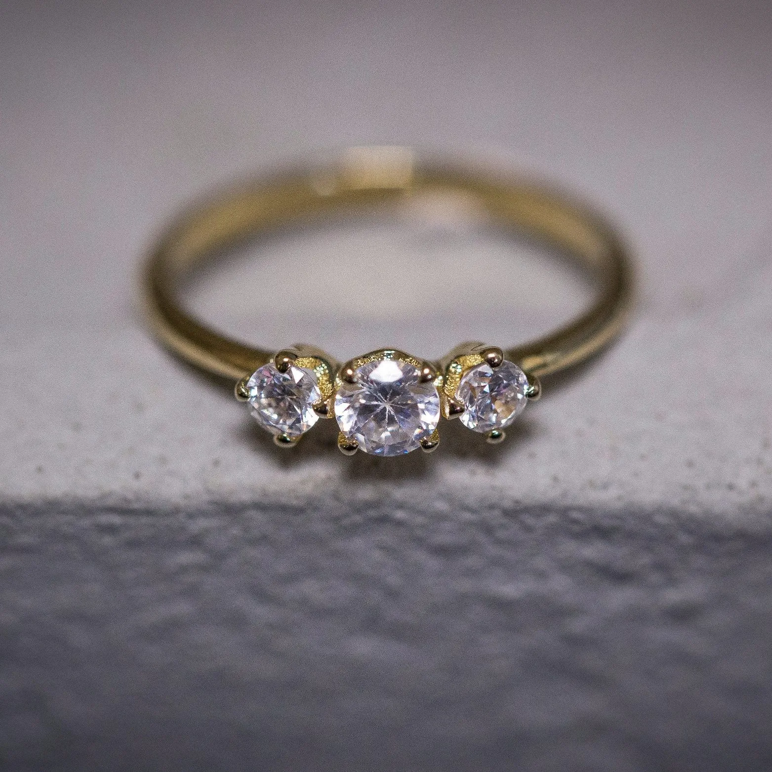 mali - three centered diamonds ring