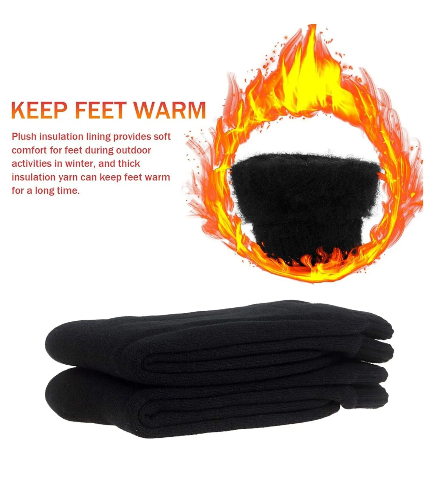 MENS HEATED THERMO SOX INSULATED SOCKS " 4.7 Tog rating & Ski Fur Lined (2 Pack)