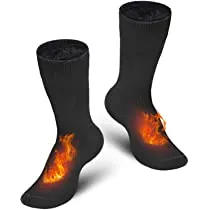 MENS HEATED THERMO SOX INSULATED SOCKS " 4.7 Tog rating & Ski Fur Lined (2 Pack)