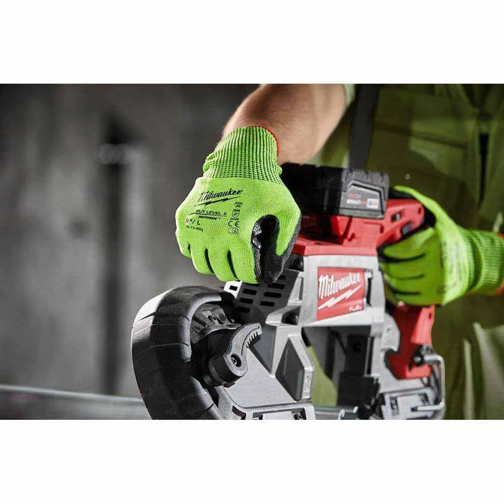 Milwaukee 48-73-8951 High Visibility Cut Level 5 Polyurethane Dipped Gloves - M