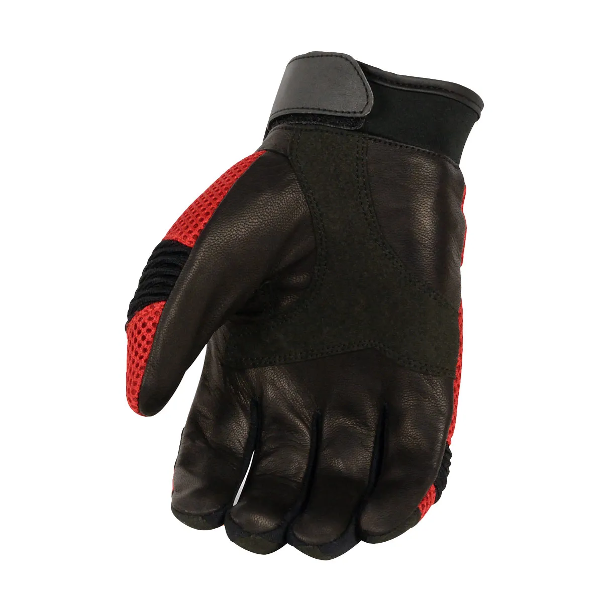 Milwaukee Leather SH791 Men's Black Leather and Red Mesh Combo Racing