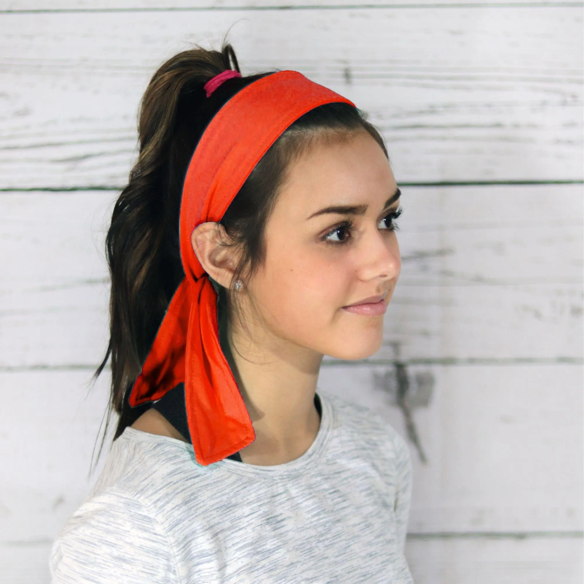 Neon Orange Tie Headband