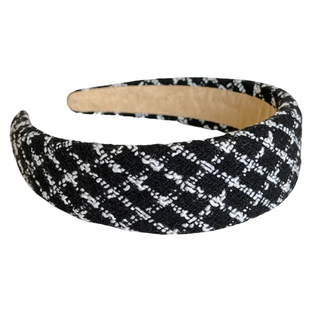 Padded Headband - Black Plaid