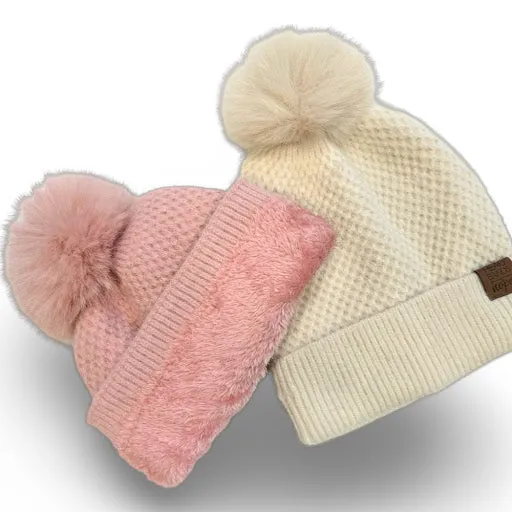 Pom Pom Beanie - Dusty Pink