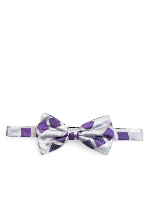 Purple Checkered Silk Bow Tie